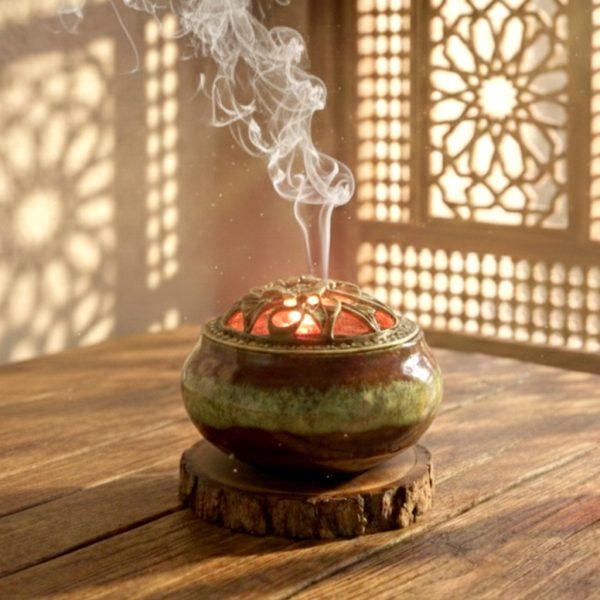 Rustic Glazed Ceramic Bakhoor Burner