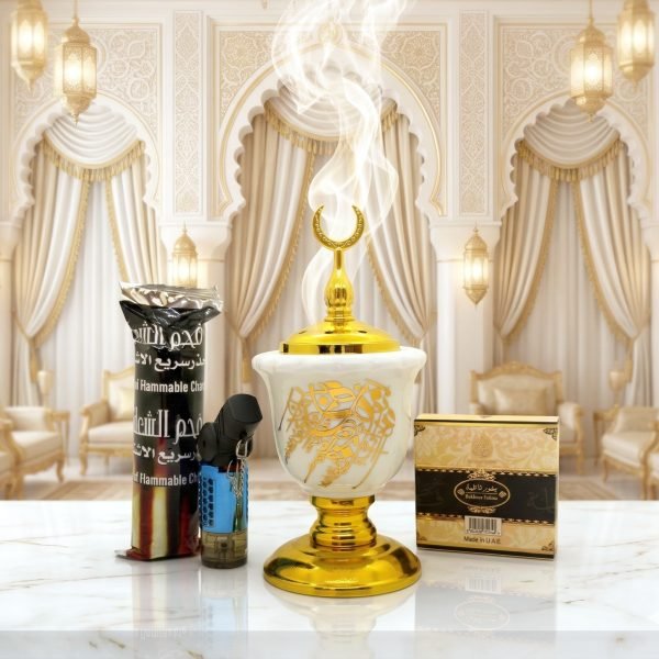 Noor-e-Andalus Crescent Bakhoor Burner Combo