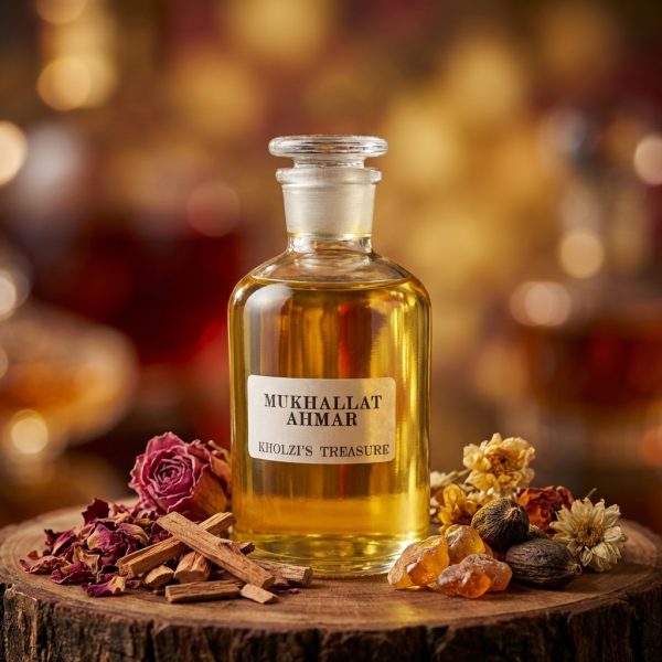 mukhallat ahmar perfume oil get from kholzi's treasure